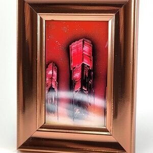 Miniature Glossy "Crimson Columns" Print with Frame by artist Jason Girard